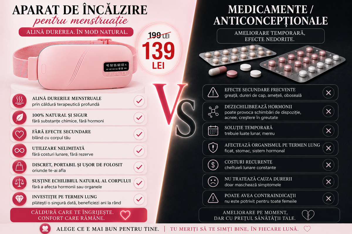 Centură Menstruală cu Încălzire și Masaj – Calmează Crampele și Durerile Abdominale